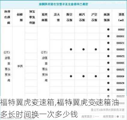 福特翼虎变速箱,福特翼虎变速箱油多长时间换一次多少钱