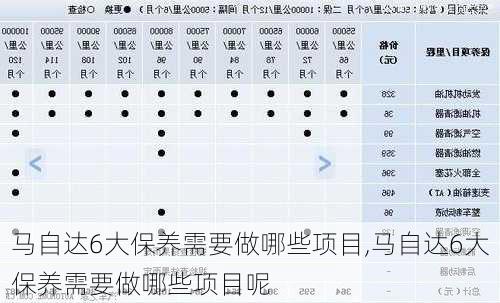 马自达6大保养需要做哪些项目,马自达6大保养需要做哪些项目呢