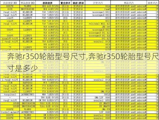 奔驰r350轮胎型号尺寸,奔驰r350轮胎型号尺寸是多少