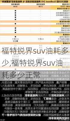 福特锐界suv油耗多少,福特锐界suv油耗多少正常