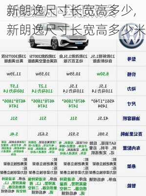 新朗逸尺寸长宽高多少,新朗逸尺寸长宽高多少米