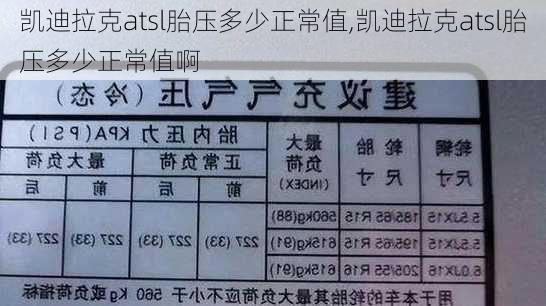 凯迪拉克atsl胎压多少正常值,凯迪拉克atsl胎压多少正常值啊